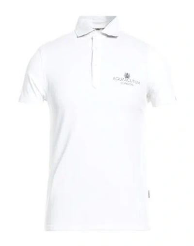 Aquascutum Man Polo Shirt White Size Xxl Cotton, Elastane