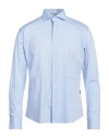Aquascutum Man Shirt Sky Blue Size 15 ¾ Cotton