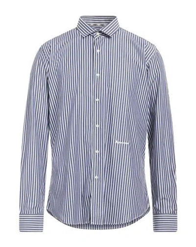 Aquascutum Man Shirt Midnight Blue Size 17 Cotton