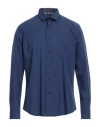 Aquascutum Man Shirt Midnight Blue Size 17 Cotton