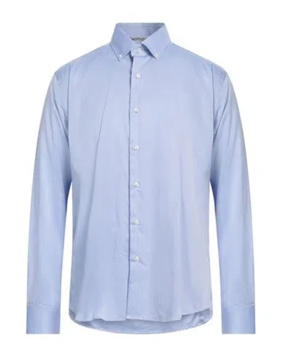 Aquascutum Man Shirt Sky Blue Size 16 Cotton