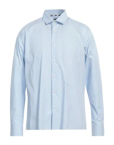 Aquascutum Man Shirt Sky Blue Size 17 Cotton