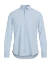 Aquascutum Man Shirt Sky Blue Size 17 Cotton