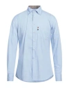 Aquascutum Man Shirt Sky Blue Size 17 Cotton