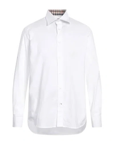 Aquascutum Man Shirt White Size 17 Cotton, Elastane