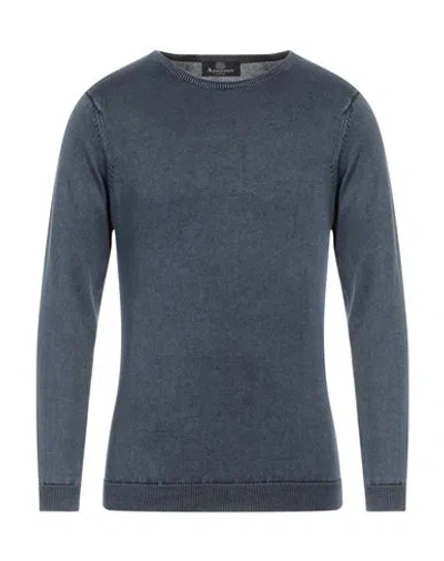 Aquascutum Man Sweater Navy Blue Size L Cotton