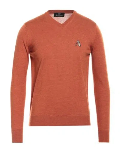 Aquascutum Man Sweater Orange Size S Virgin Wool, Acrylic
