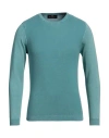 Aquascutum Man Sweater Turquoise Size Xxl Cotton In Blue