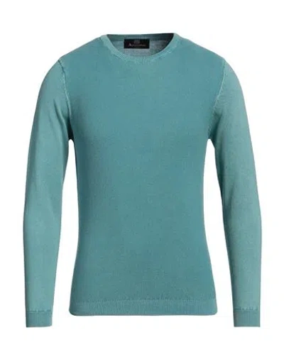 Aquascutum Man Sweater Turquoise Size Xxl Cotton In Blue