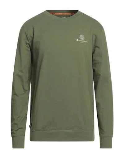 Aquascutum Man Sweatshirt Military Green Size 3xl Cotton