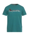 Aquascutum Man T-shirt Deep Teal Size M Cotton, Elastane In Green