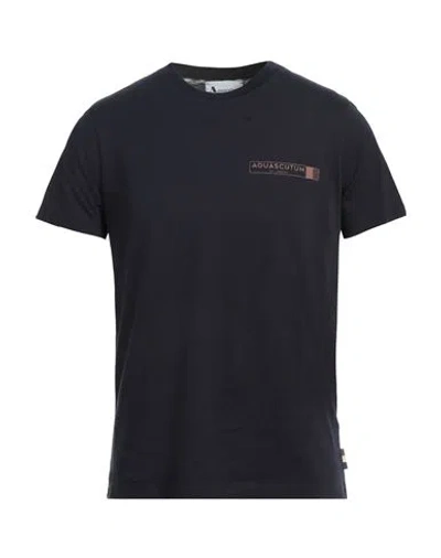 Aquascutum Man T-shirt Midnight Blue Size S Cotton