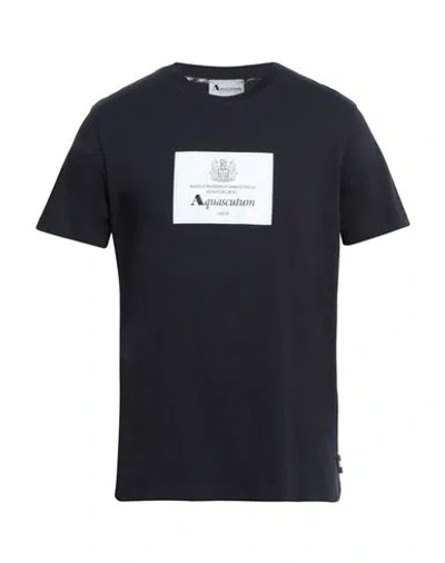 Aquascutum Man T-shirt Midnight Blue Size Xxl Cotton
