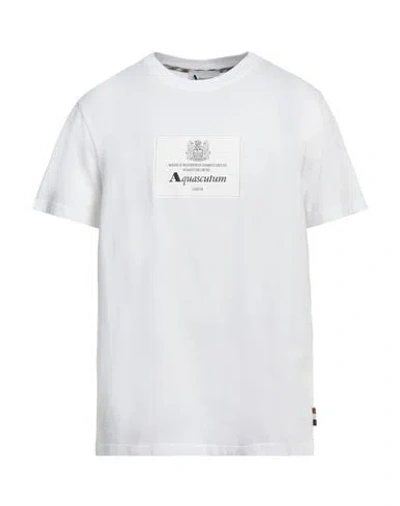 Aquascutum Man T-shirt White Size 3xl Cotton
