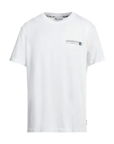 Aquascutum Man T-shirt White Size Xxl Cotton