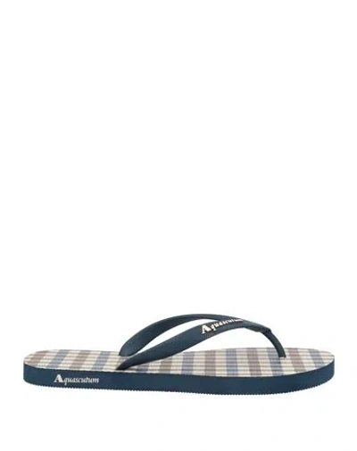 Aquascutum Man Thong Sandal Blue Size 9 Rubber