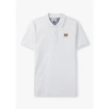 AQUASCUTUM MENS ACTIVE CHECK PATCH POLO IN OPTICAL WHITE
