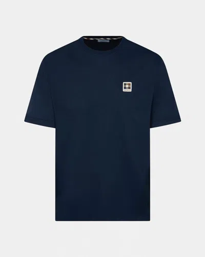 Aquascutum Mens Badge T-shirt In Blue