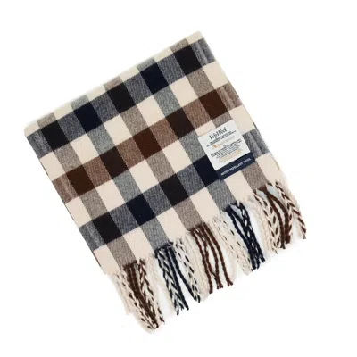 Aquascutum Merino Wool Macro Club Check Scarf In Multi