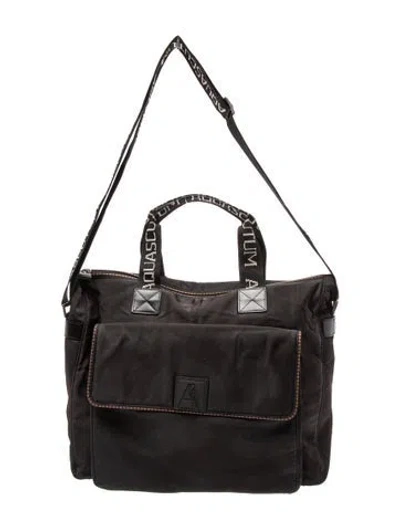 Pre-owned Aquascutum Nylon Shoulder Bag In Black