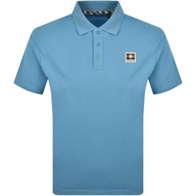 Aquascutum Pique Badge Polo T Shirt Blue