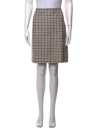 Pre-owned Aquascutum Plaid Print Mini Skirt In Neutrals