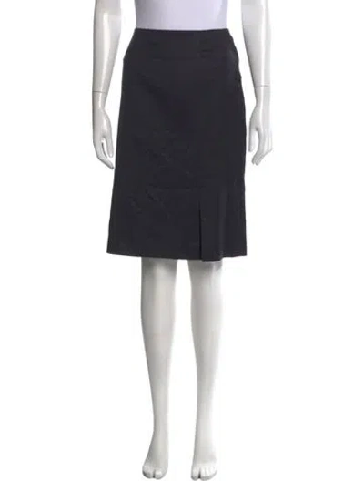 Pre-owned Aquascutum Pleated Accents Midi Length Skirt In Blue