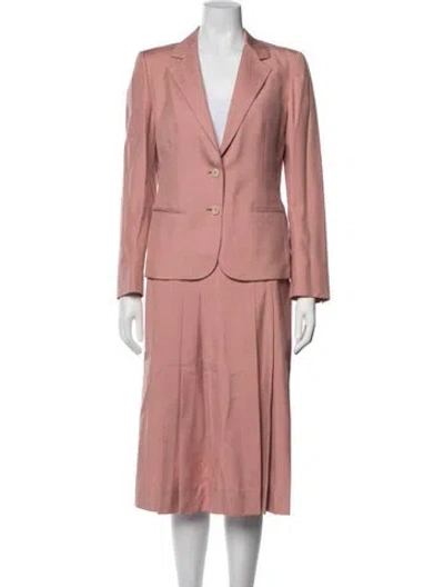 Pre-owned Aquascutum Pleated Accents Skirt Set In Pink