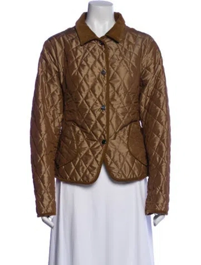 Pre-owned Aquascutum Printed Jacket In Brown