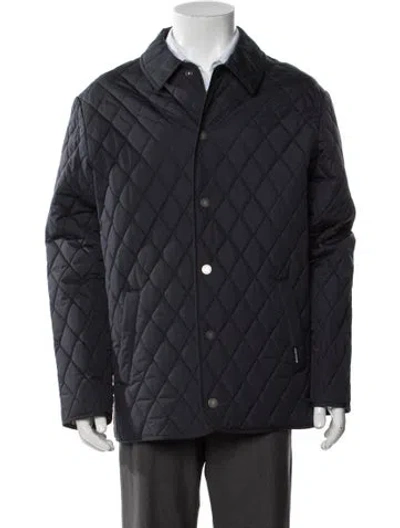 Pre-owned Aquascutum Puffer Coat W/ Tags In Blue