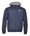 Aquascutum Reversible Active Hooded Sailor Windrunner Jacket Navy In Blue