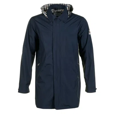 Aquascutum Rlg Badge Packable Trench Coat Navy In Blue