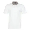 Aquascutum Short Sleeve Club Check Collar Polo Old White In White