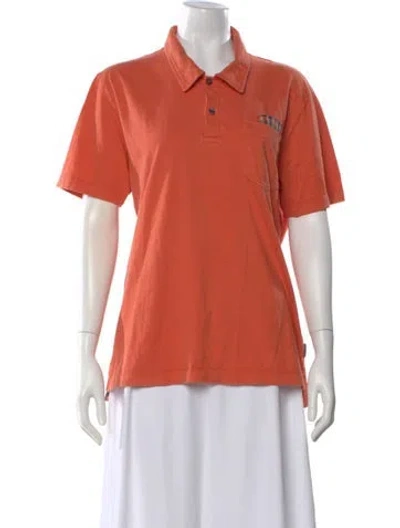 Pre-owned Aquascutum Short Sleeve Polo In Orange
