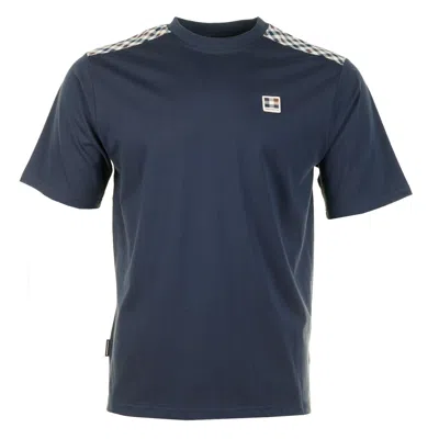 Aquascutum Shoulder T Shirt Navy In Blue