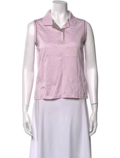 Pre-owned Aquascutum Sleeveless Polo In Pink