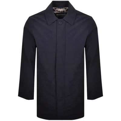 Aquascutum Soft Shell Trench Coat Navy In Blue