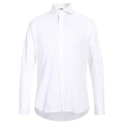 Aquascutum Sophisticated Cotton Shirt With Embroide Men's Logo In White