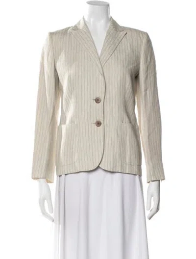 Pre-owned Aquascutum Striped Blazer In Neutral