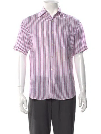 Pre-owned Aquascutum Striped Short Sleeve Shirt In Multi