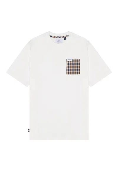 Aquascutum Mens Active Club Check Pocket T-shirt In Optical White