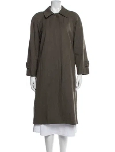 Pre-owned Aquascutum Trench Coat In Green