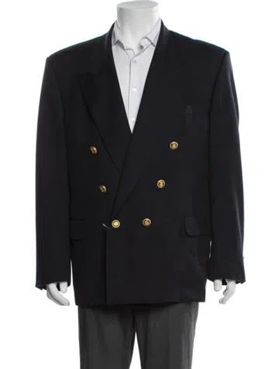 Pre-owned Aquascutum Virgin Wool Blazer In Blue