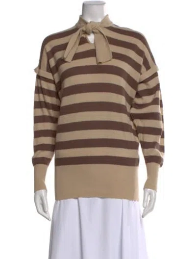 Pre-owned Aquascutum Virgin Wool Striped Sweater In Neutral
