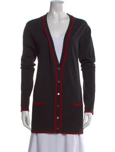 Pre-owned Aquascutum V-neck Sweater In Black