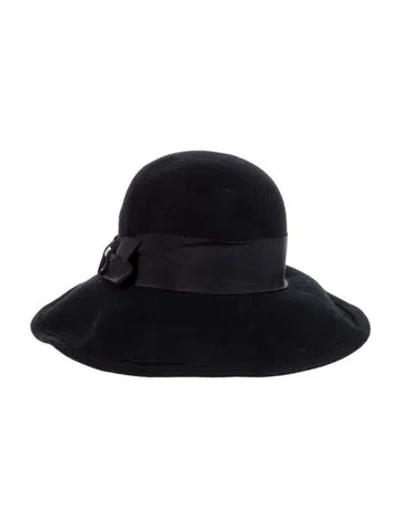 Pre-owned Aquascutum Wool Fedora Hat In Black