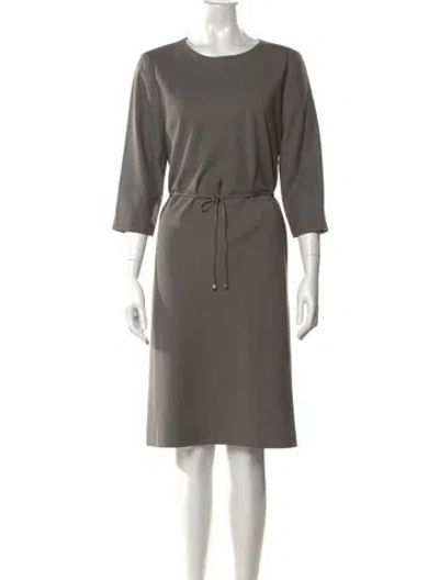 Pre-owned Aquascutum Wool Knee-length Dress In Gray
