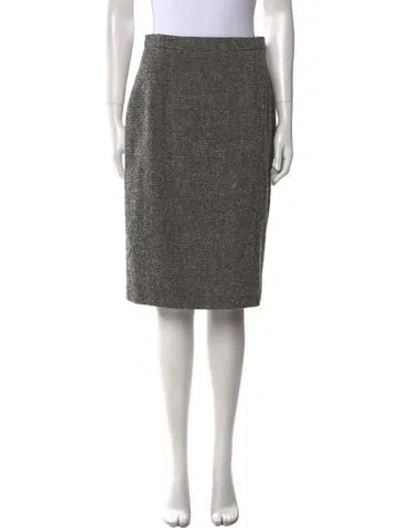 Pre-owned Aquascutum Wool Knee-length Skirt In Black