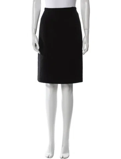 Pre-owned Aquascutum Wool Knee-length Skirt In Black