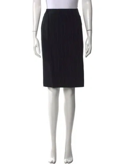 Pre-owned Aquascutum Wool Knee-length Skirt In Black